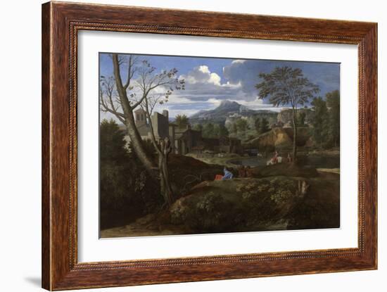 Landscape with Buildings, 1648-1650-Nicolas Poussin-Framed Giclee Print