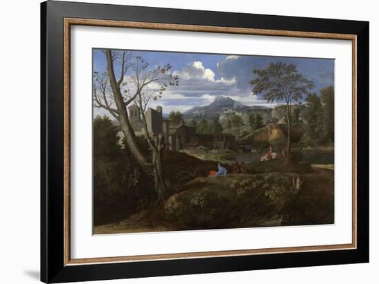 Landscape with Buildings, 1648-1650-Nicolas Poussin-Framed Giclee Print