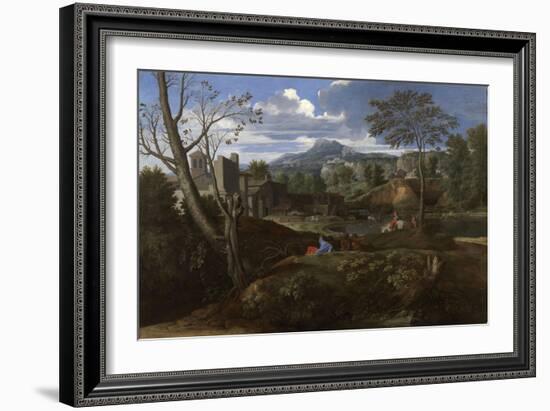 Landscape with Buildings, 1648-1650-Nicolas Poussin-Framed Giclee Print