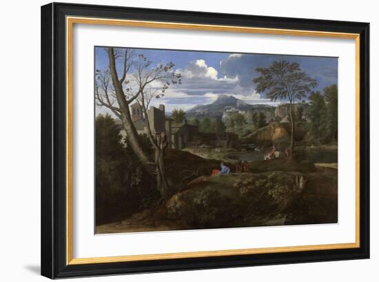 Landscape with Buildings, 1648-1650-Nicolas Poussin-Framed Giclee Print