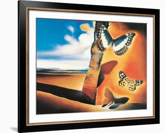 Landscape with Butterflies-Salvador Dalí-Framed Art Print