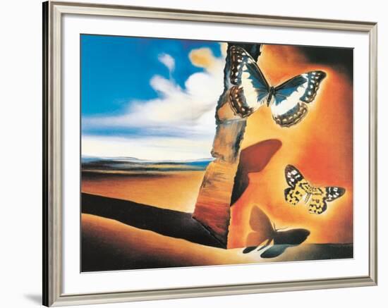 Landscape with Butterflies-Salvador Dalí-Framed Art Print