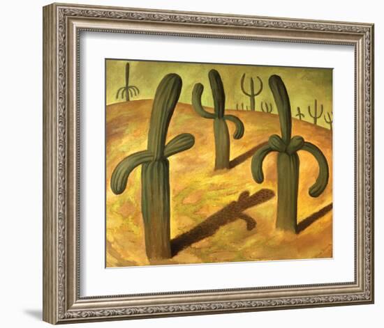 Landscape with Cacti-Diego Rivera-Framed Premium Giclee Print