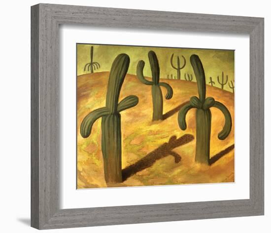 Landscape with Cacti-Diego Rivera-Framed Premium Giclee Print