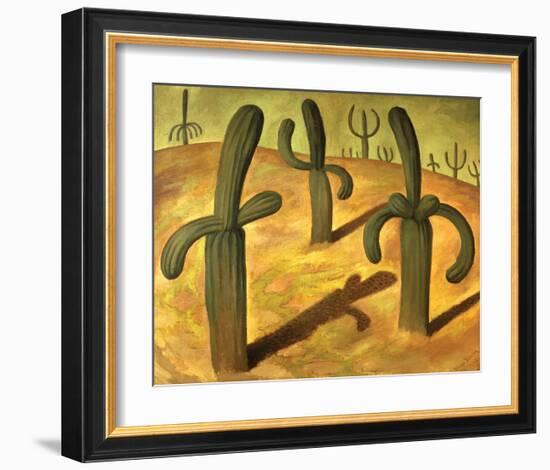 Landscape with Cacti-Diego Rivera-Framed Premium Giclee Print