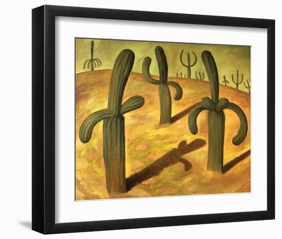 Landscape with Cacti-Diego Rivera-Framed Premium Giclee Print