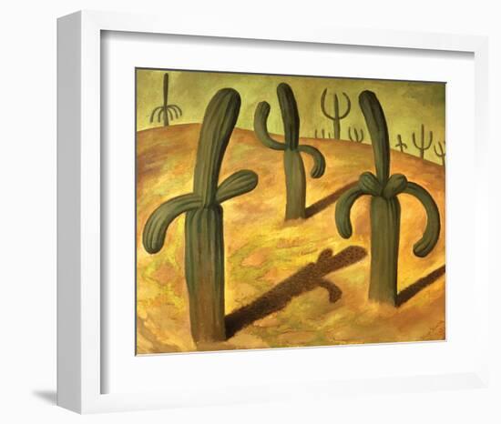 Landscape with Cacti-Diego Rivera-Framed Art Print