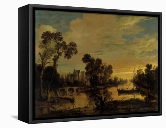 Landscape with Canal, 1643-Aert van der Neer-Framed Premier Image Canvas