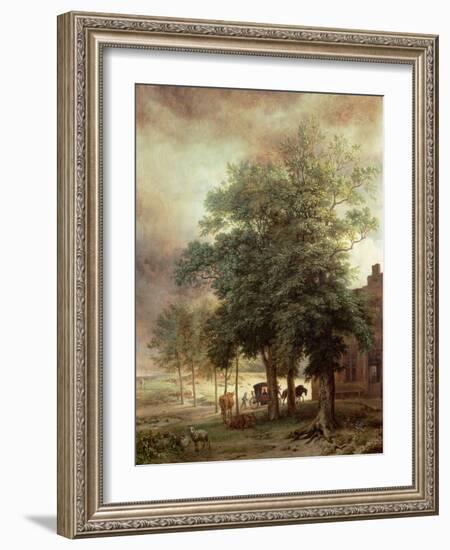 Landscape with Carriage or House Beyond the Trees-Paulus Potter-Framed Premium Giclee Print