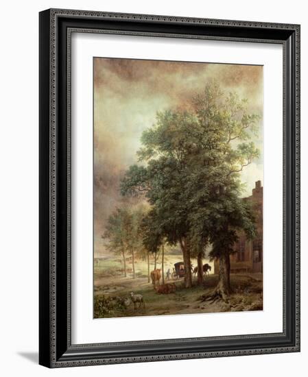 Landscape with Carriage or House Beyond the Trees-Paulus Potter-Framed Premium Giclee Print