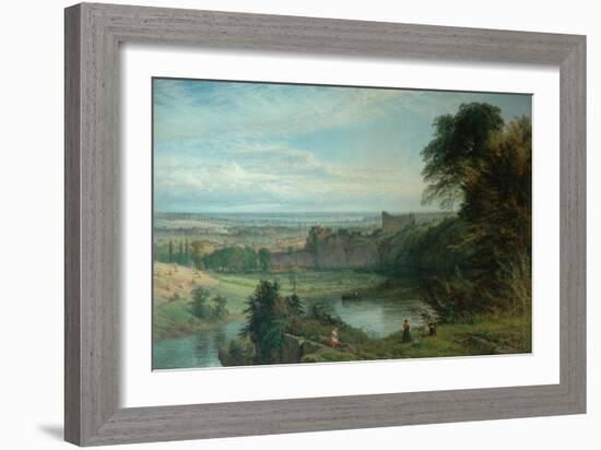 Landscape with Castle and River and Chepstow Castle, 1862-Henry Dawson-Framed Giclee Print