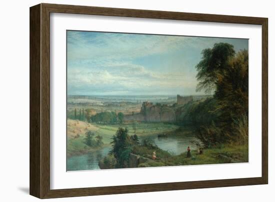 Landscape with Castle and River and Chepstow Castle, 1862-Henry Dawson-Framed Giclee Print