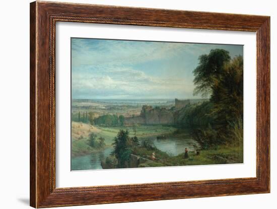 Landscape with Castle and River and Chepstow Castle, 1862-Henry Dawson-Framed Giclee Print