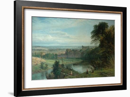 Landscape with Castle and River and Chepstow Castle, 1862-Henry Dawson-Framed Giclee Print