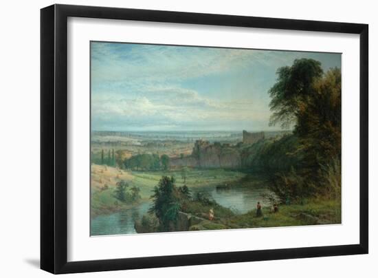 Landscape with Castle and River and Chepstow Castle, 1862-Henry Dawson-Framed Giclee Print