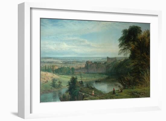 Landscape with Castle and River and Chepstow Castle, 1862-Henry Dawson-Framed Giclee Print