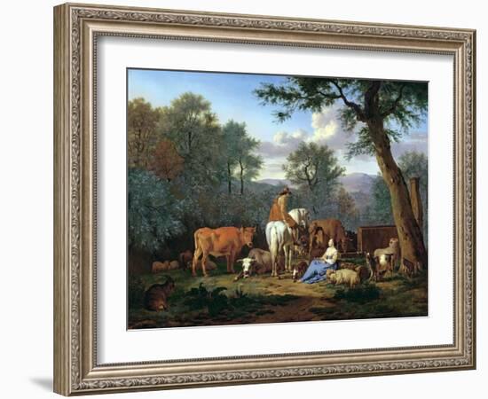 Landscape with Cattle and Figures, 1664-Adriaen van de Velde-Framed Giclee Print