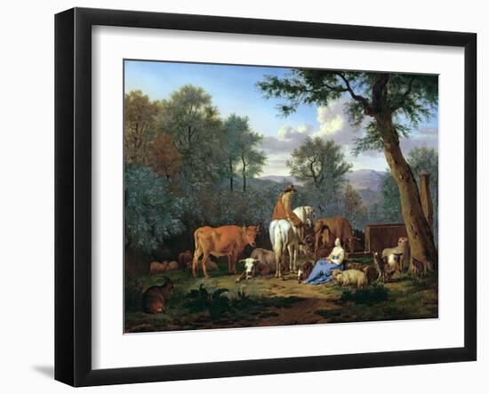 Landscape with Cattle and Figures, 1664-Adriaen van de Velde-Framed Giclee Print