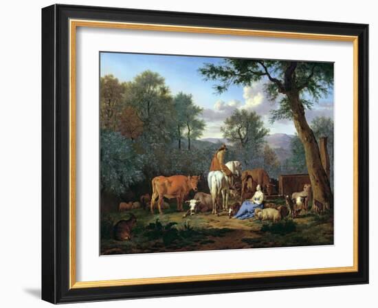 Landscape with Cattle and Figures, 1664-Adriaen van de Velde-Framed Giclee Print