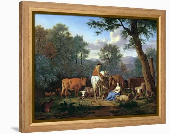 Landscape with Cattle and Figures, 1664-Adriaen van de Velde-Framed Premier Image Canvas