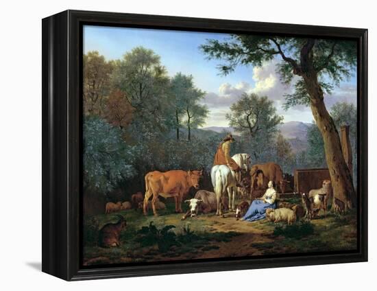 Landscape with Cattle and Figures, 1664-Adriaen van de Velde-Framed Premier Image Canvas