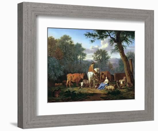Landscape with Cattle and Figures, 1664-Adriaen van de Velde-Framed Giclee Print