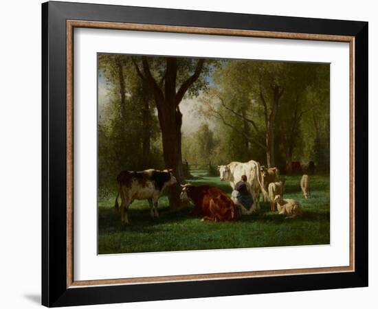 Landscape with Cattle and Sheep, 1852-8-Constant-emile Troyon-Framed Giclee Print