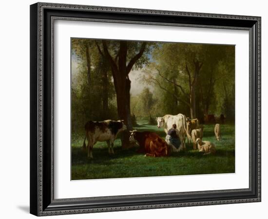 Landscape with Cattle and Sheep, 1852-8-Constant-emile Troyon-Framed Giclee Print