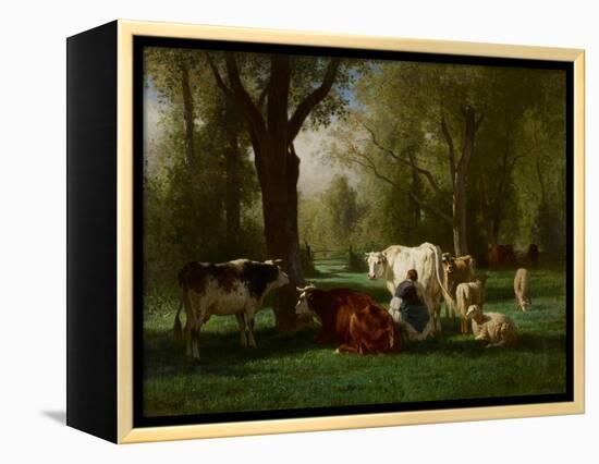 Landscape with Cattle and Sheep, 1852-8-Constant-emile Troyon-Framed Premier Image Canvas