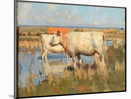 Landscape with Cattle, C.1883-85 (Oil on Canvas)-Joseph Crawhall-Mounted Giclee Print