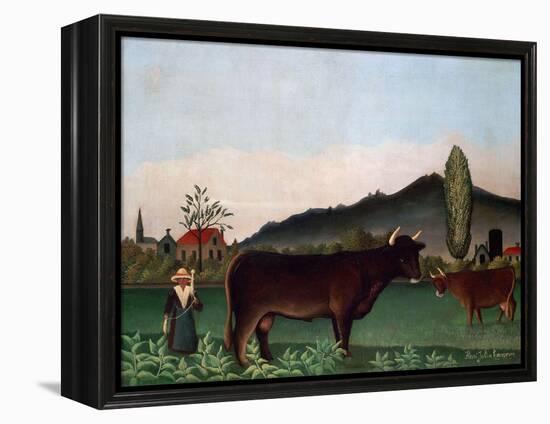 Landscape with Cattle, C. 1900-Henri Rousseau-Framed Premier Image Canvas