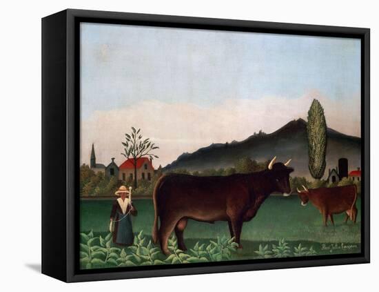 Landscape with Cattle, C. 1900-Henri Rousseau-Framed Premier Image Canvas