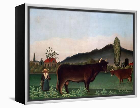 Landscape with Cattle, C. 1900-Henri Rousseau-Framed Premier Image Canvas