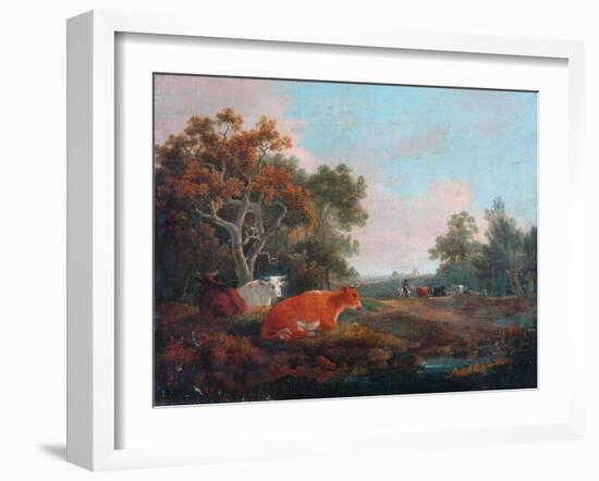 Landscape with Cattle-William Collins-Framed Giclee Print