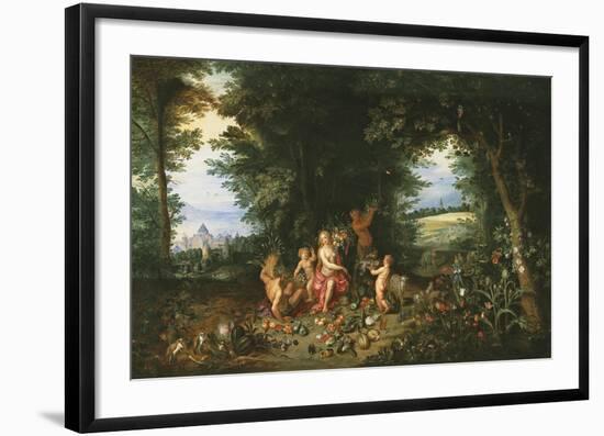 Landscape with Ceres (Allegory of Earth)-Pieter Brueghel the Younger-Framed Premium Giclee Print