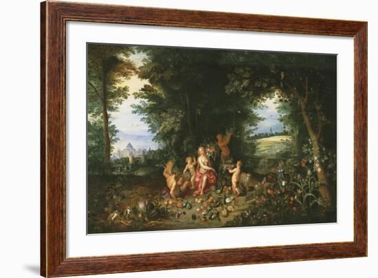 Landscape with Ceres (Allegory of Earth)-Pieter Brueghel the Younger-Framed Premium Giclee Print