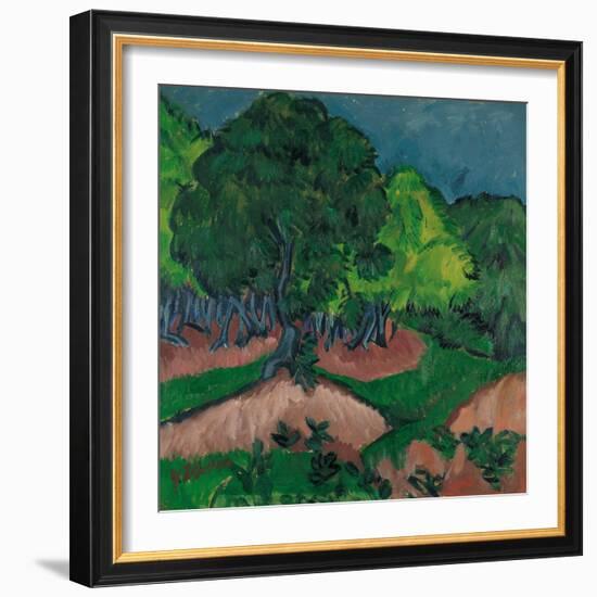 Landscape with Chestnut Tree, 1913-Ernst Ludwig Kirchner-Framed Giclee Print