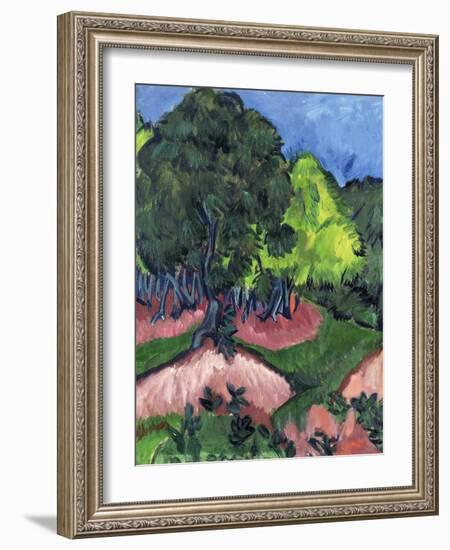 Landscape with Chestnut Tree; Landschaft Mit Kastanienbaum, 1913-Ernst Ludwig Kirchner-Framed Giclee Print