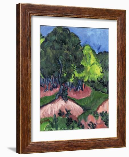 Landscape with Chestnut Tree; Landschaft Mit Kastanienbaum, 1913-Ernst Ludwig Kirchner-Framed Giclee Print