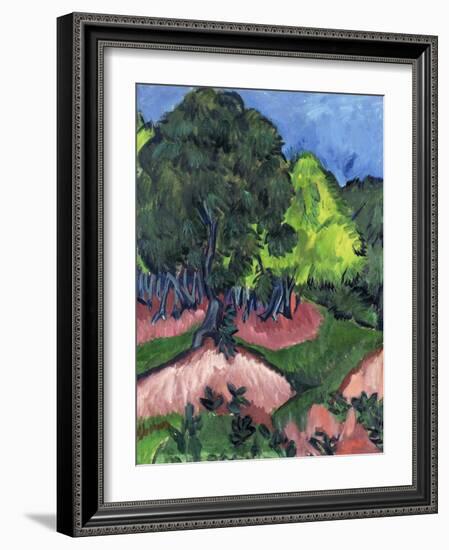 Landscape with Chestnut Tree; Landschaft Mit Kastanienbaum, 1913-Ernst Ludwig Kirchner-Framed Giclee Print