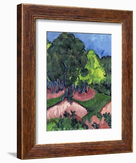 Landscape with Chestnut Tree; Landschaft Mit Kastanienbaum, 1913-Ernst Ludwig Kirchner-Framed Giclee Print