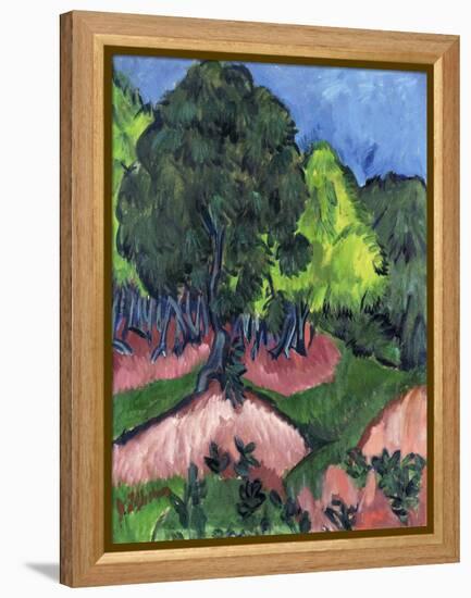 Landscape with Chestnut Tree-Ernst Ludwig Kirchner-Framed Premier Image Canvas