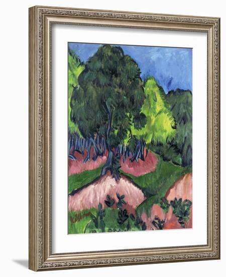 Landscape with Chestnut Tree-Ernst Ludwig Kirchner-Framed Giclee Print