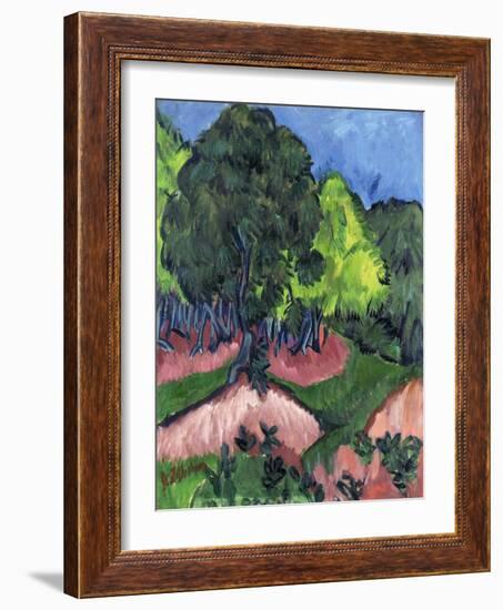 Landscape with Chestnut Tree-Ernst Ludwig Kirchner-Framed Giclee Print