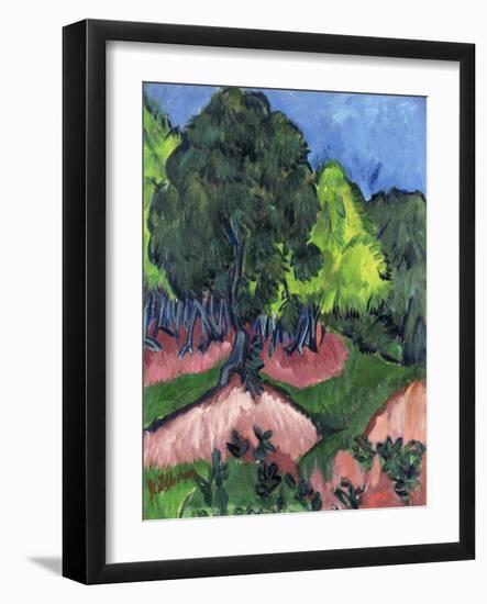 Landscape with Chestnut Tree-Ernst Ludwig Kirchner-Framed Giclee Print