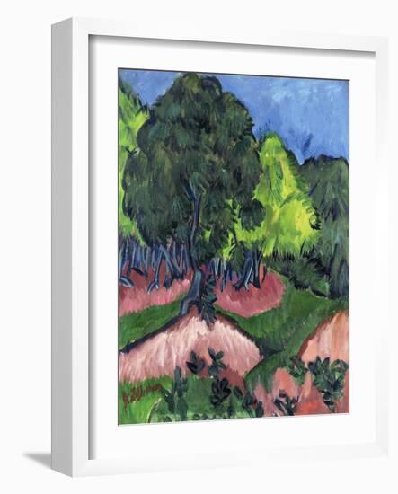 Landscape with Chestnut Tree-Ernst Ludwig Kirchner-Framed Giclee Print