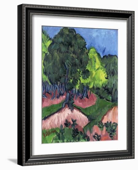 Landscape with Chestnut Tree-Ernst Ludwig Kirchner-Framed Giclee Print