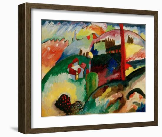 Landscape with Chimneys, 1910-Wassily Kandinsky-Framed Giclee Print