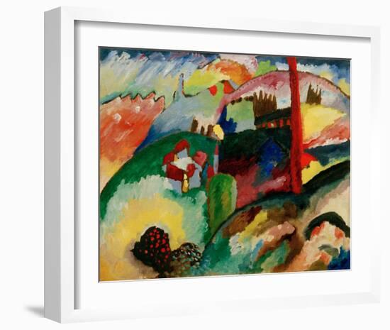 Landscape with Chimneys, 1910-Wassily Kandinsky-Framed Giclee Print