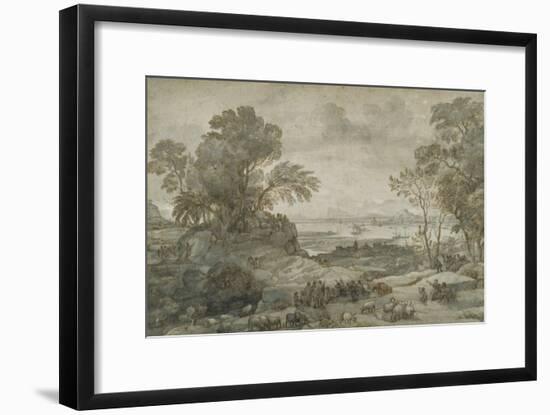 Landscape with Christ Preaching the Sermon on the Mount-Claude Lorraine-Framed Giclee Print